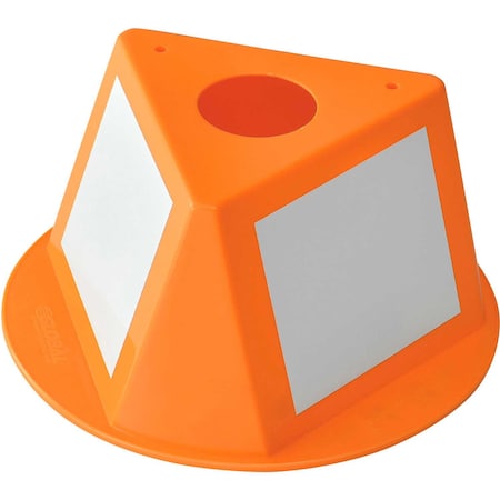 Global Industrial Inventory Control Cone W/ Dry Erase Decals, 10L x 10W x 5H, Orange 412426